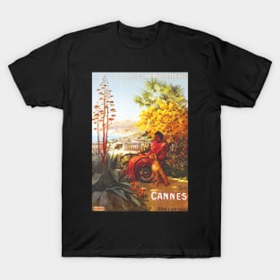 Retro poster - travel - vintage - Cannes T-Shirt